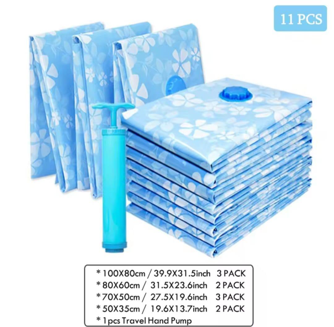10pcs /set vacuum compression storage bag with pump