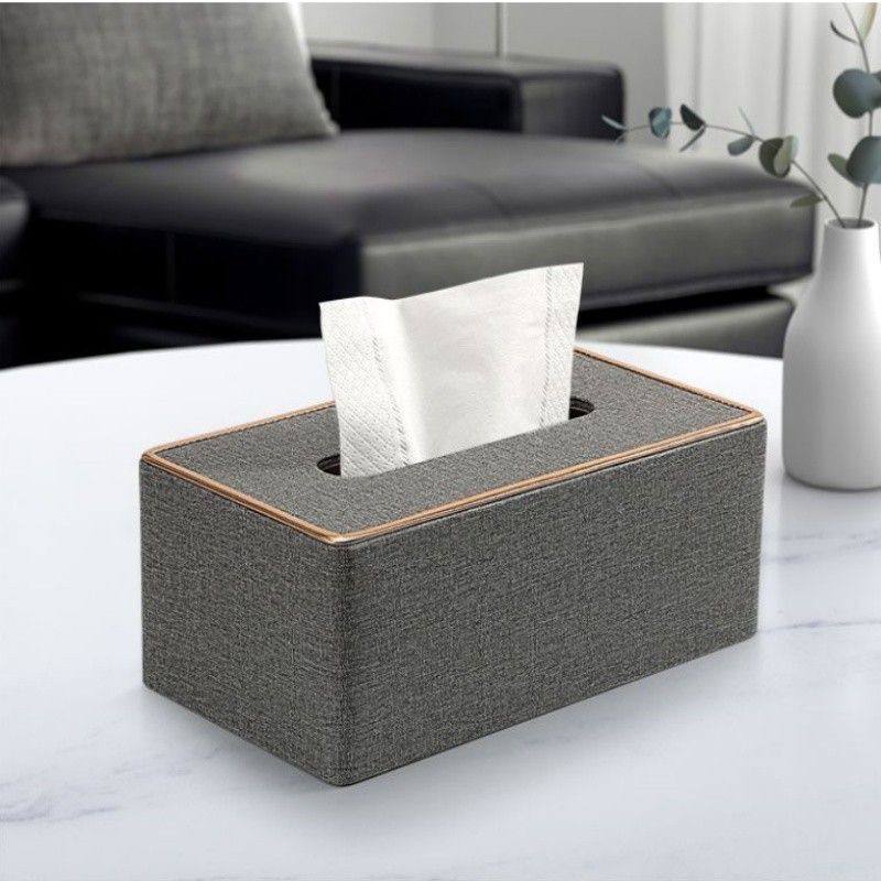 Light luxury Nordic creative leather gold  tissue box