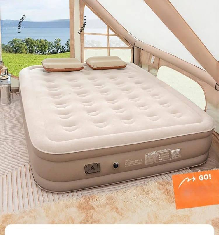 Inflatable Queen Size Airbed Mattress with in built Pump and 2 pillows