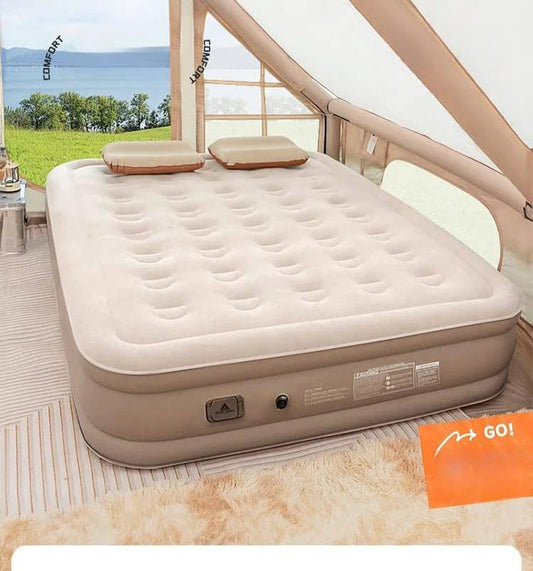 Inflatable Queen Size Airbed Mattress with in built Pump and 2 pillows