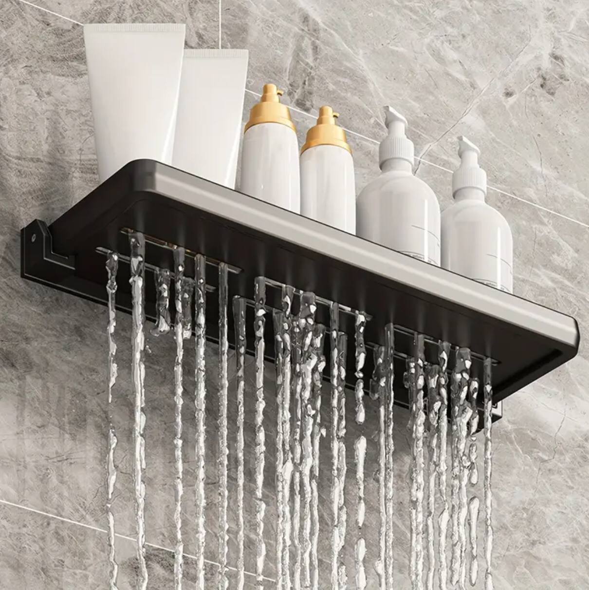Foldable Shelf Space Saving Shower Rack Organizer