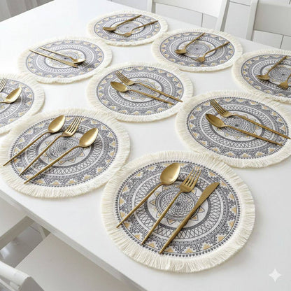 Boho Style Jute Table Place Mats 6pcs