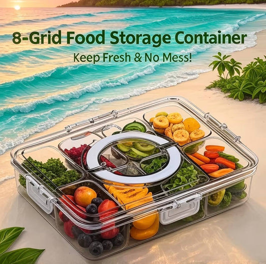 8-compartment clear fridge box