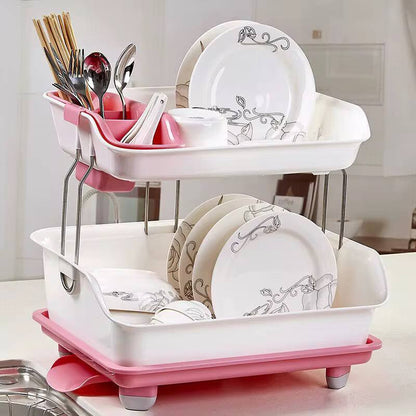 Adjustable plastic kitchen dish  drainer