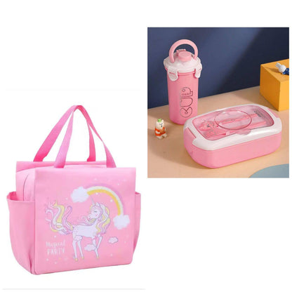 3 IN 1 LUNCH BOX WITH BOTTLE AND LUNCH BAG SET1