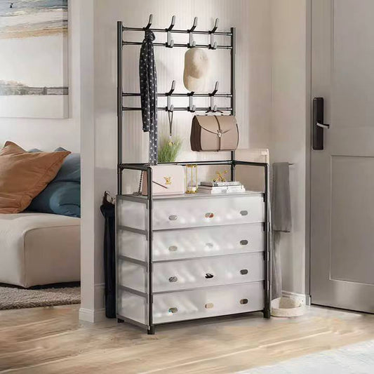 Five Tier Shoe Rack with 8 Utilities Hooks