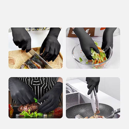 Food grade disposable black kitchen gloves