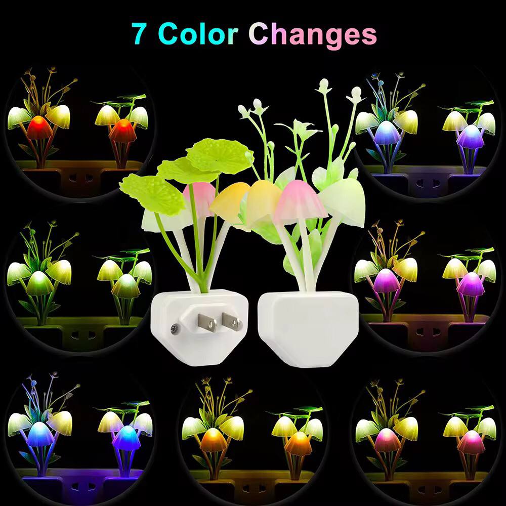 Automatic glow in the dark Flower LED PLUG on the wall night light
