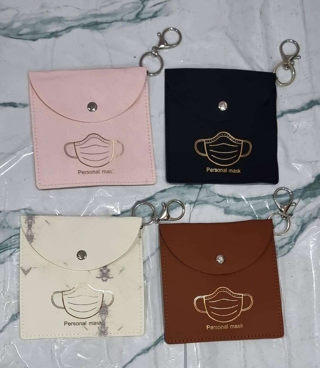 12x12cm leather wallet organizer for personal mask, handkerchief, pads, or small change notes or coins