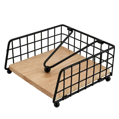 Luxury metallic serviette holder, with Bamboo place on/ napkin holder