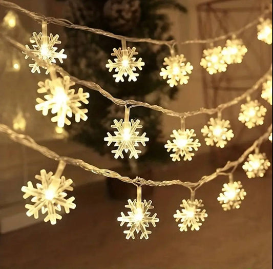 10 METERS Christmas SNOWFLAKE  LED LIGHTS FAIRY WITH REMOTE