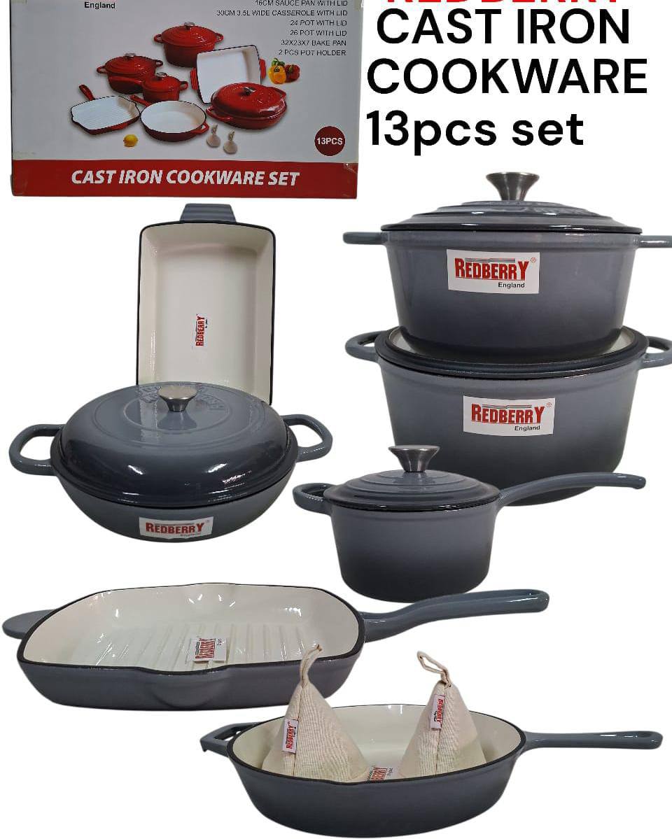 13pcs Enamel Cast iron cooking pots