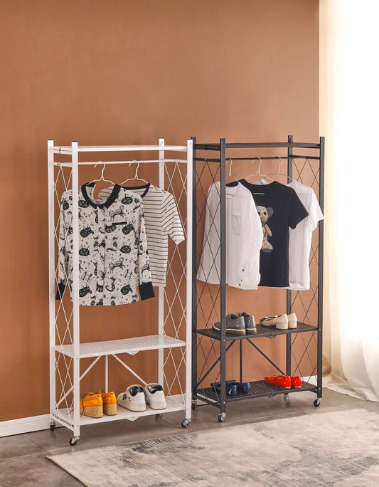 Foldable Clothing Storage Rack – Metal Carbon Steel