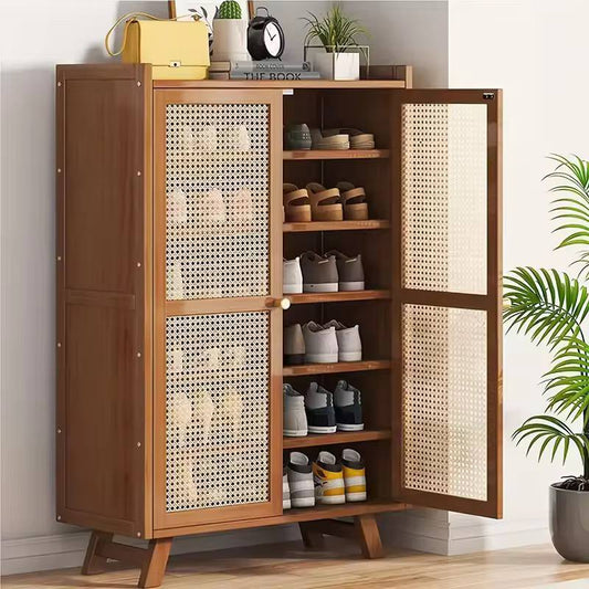 Wooden bamboo shoe rack / storage cabinet