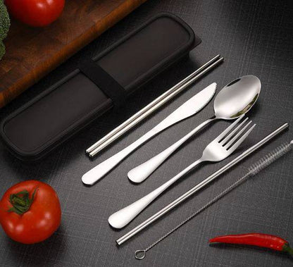 Portable Stainless Steel Dinner Ware With Storage Box