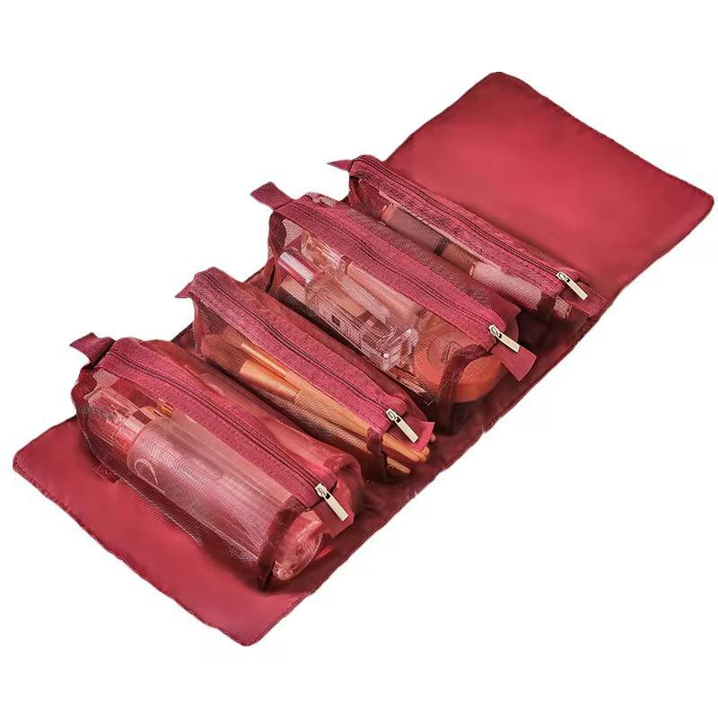 4 In1 Cosmetic Bag Nylon Mesh Detachable Makeup Bag