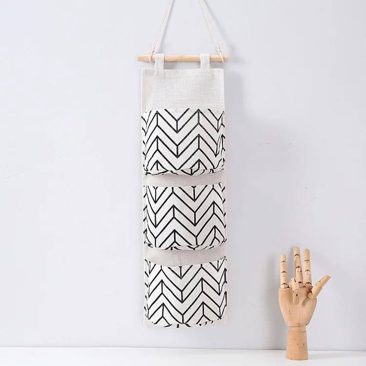 3 Pocket Wall Hanging Storage Bag Over The Door Room Linen Organizer Pouch Hanging Storage Closet
