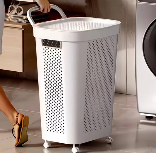 Rolling Laundry Hamper with Lid