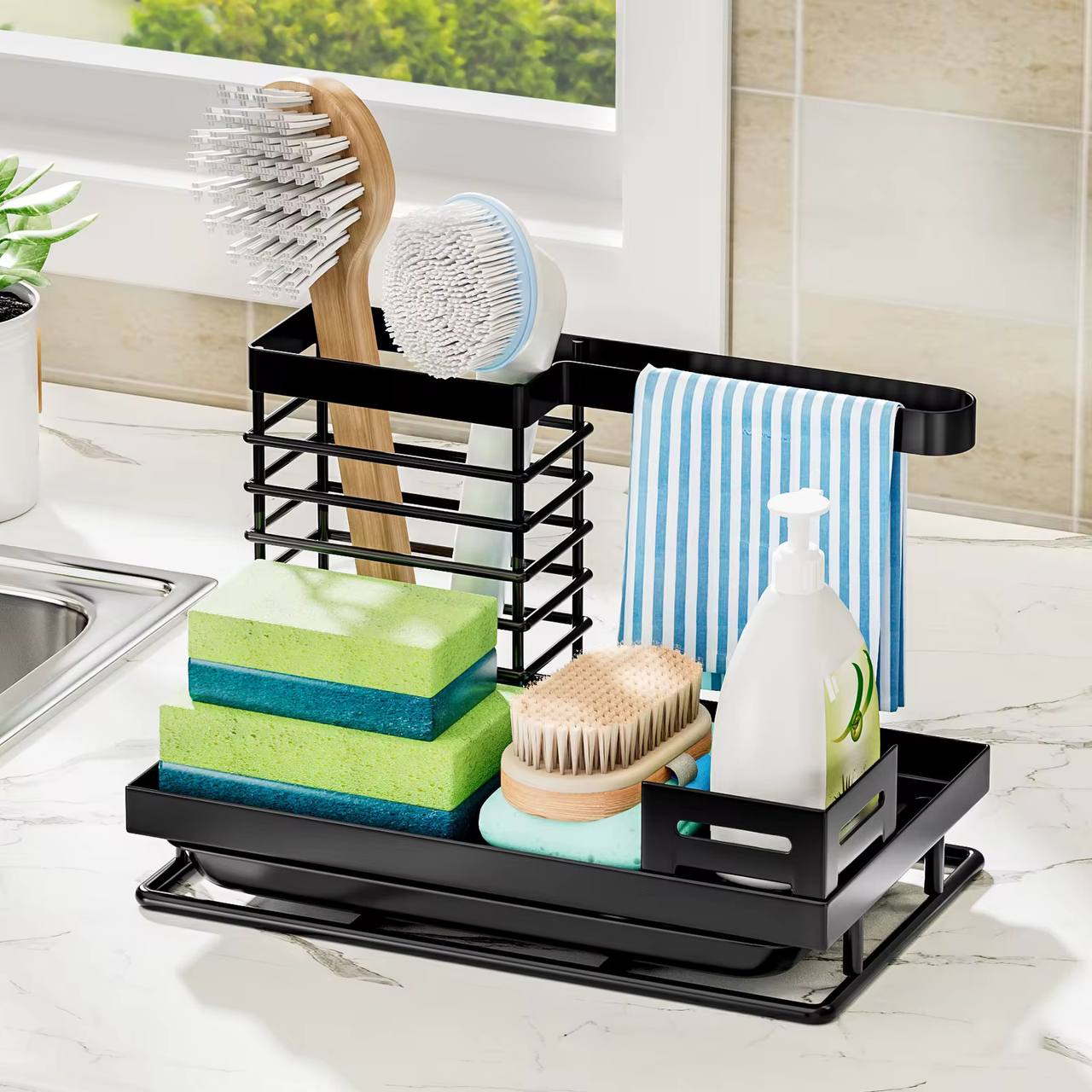 Stainless steel sink caddy