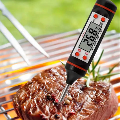 Digital food thermometer battery operated with led display