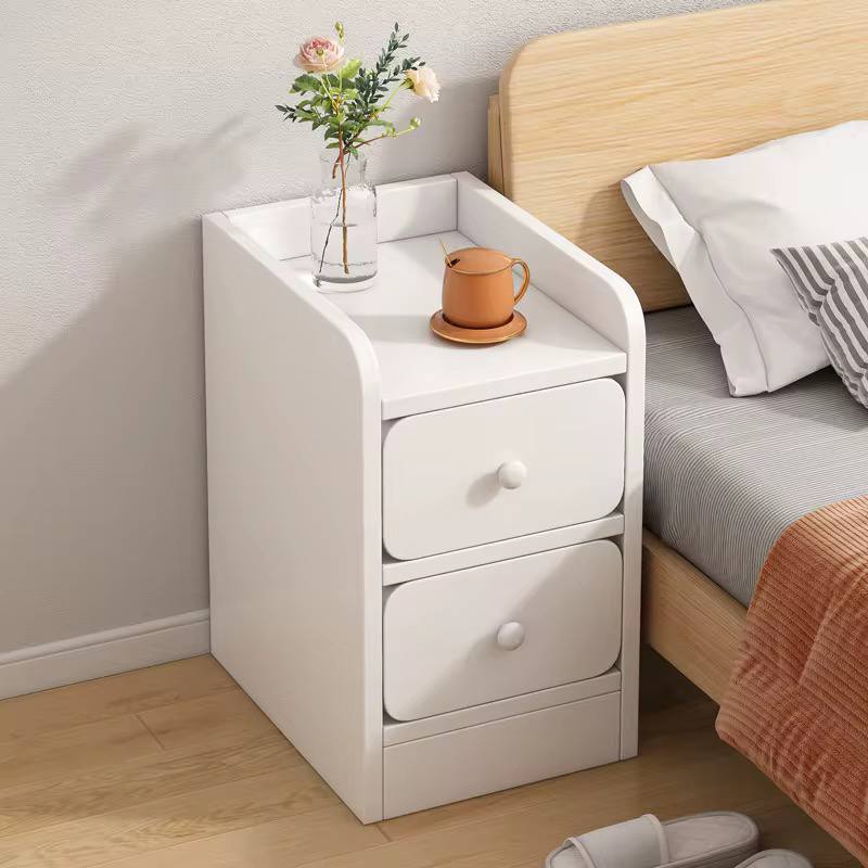 Minimalist wooden bedside table with drawer