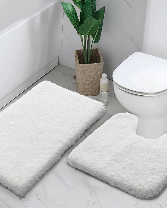 2pcs Ultra-Soft Plush Bath Mat Set