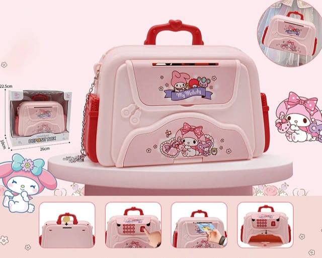 Handbag design Password and  Fingerprint  portable  ATM  Money Music Money Box Savings Can