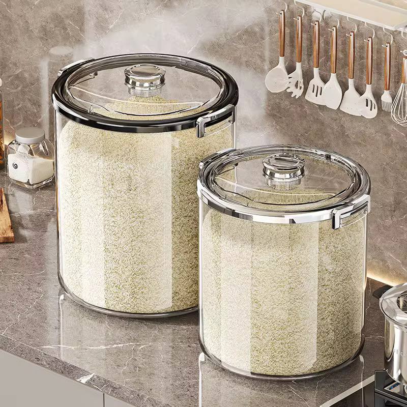 Transparent Rice Bucket Acrylic Airtight Transparent Rice Bucket with Flip-Top Lid – Luxury ...