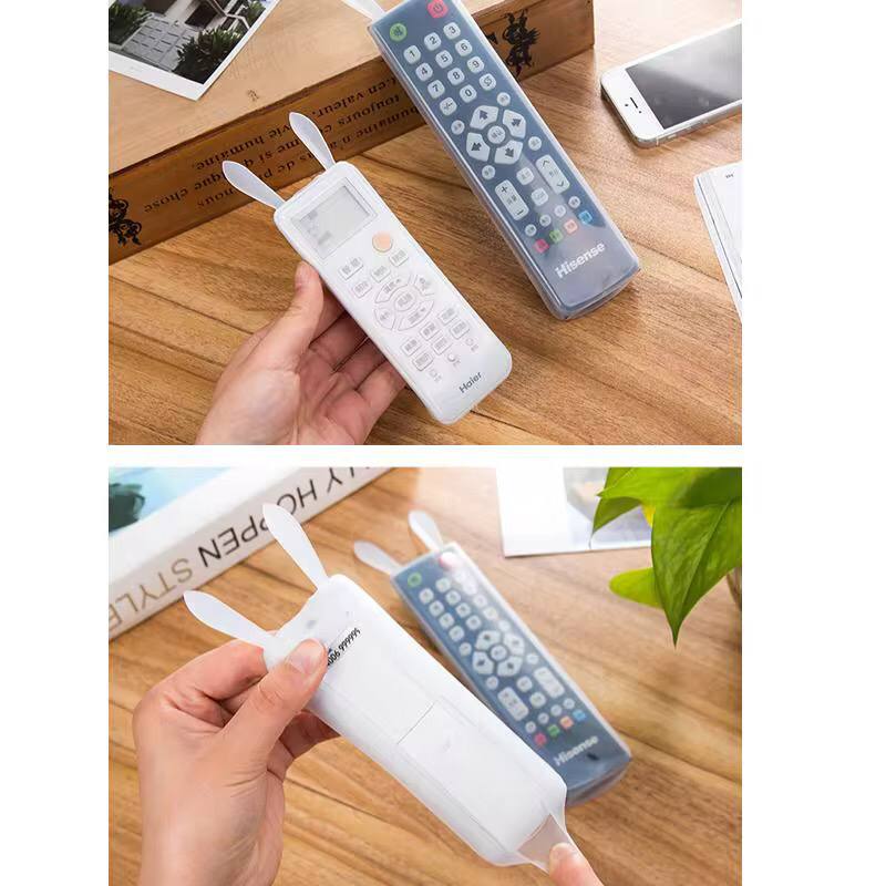 Rabbit Ears Soft Silicone Remote Control Protective Cases  Transparent Luminous Remote Control Covers
