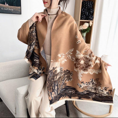 Luxury Floral Print Scarf for Women