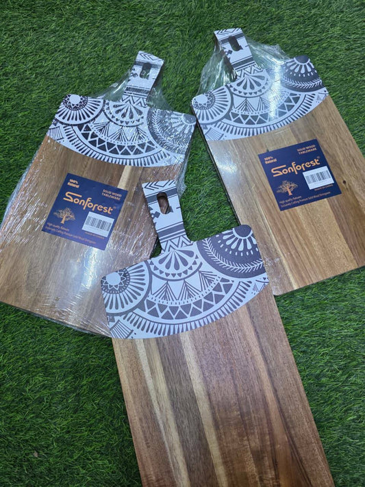 New Rectangular Acacia wood Cutting Board with Natural Custom Pattern Stiching.