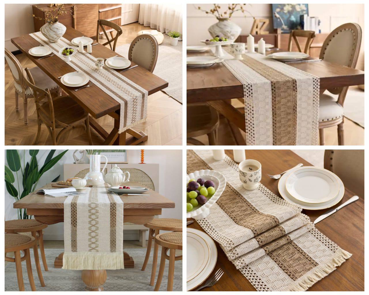 High quality matched knotted tassels festival table/tv cabinets runners.