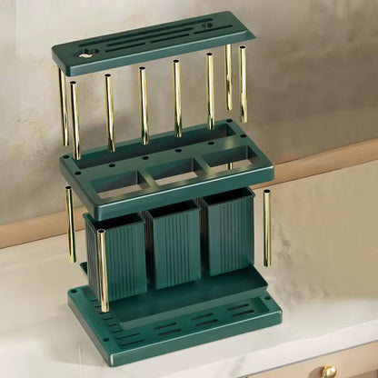 Kitchen rack cutlery and chopstick holder with 3 spoon slots