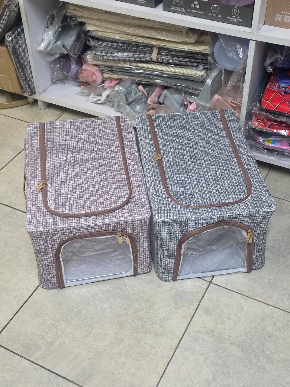Visible window clothes storage box organizer