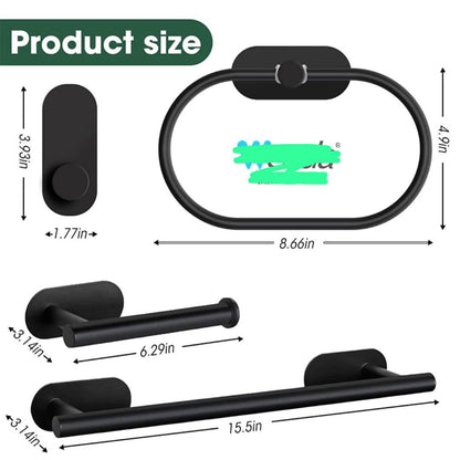 4pcs New design stainless steel bathroom organizer self adhesive wall hanger bath accessories set