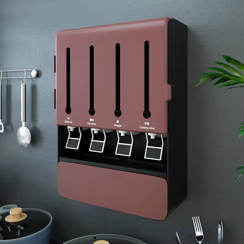 Executive multipurpose 4 way liquid dispenser  with 4 spice holders +Spoons