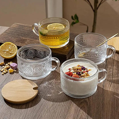 Vintage Glass coffee Mugs 4pcs
