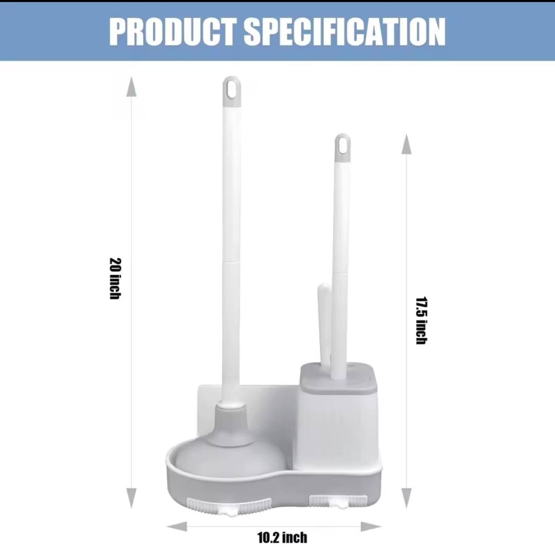 3 in 1 Toilet Brush & Plunger Set