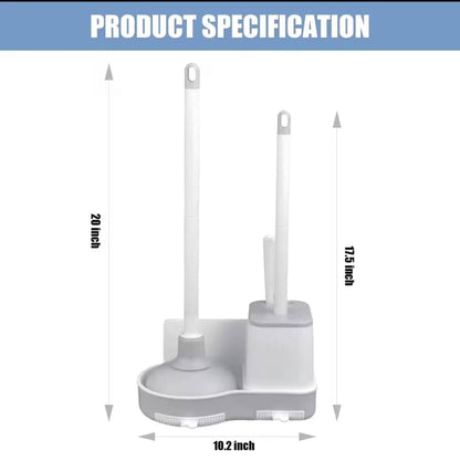 3 in 1 Toilet Brush & Plunger Set