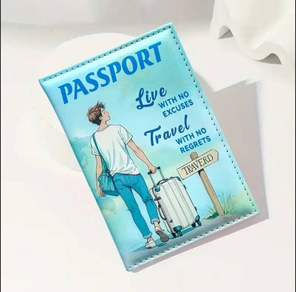 Stylish synthetic leather passport holder wallet