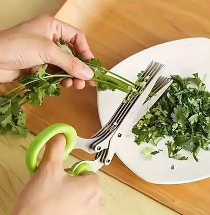 Multifunctional 5 layer herb scissors