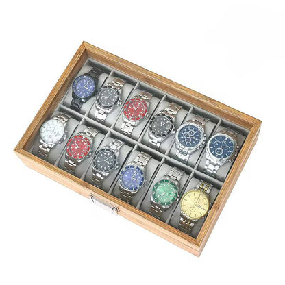 12 slots wooden watch organizer