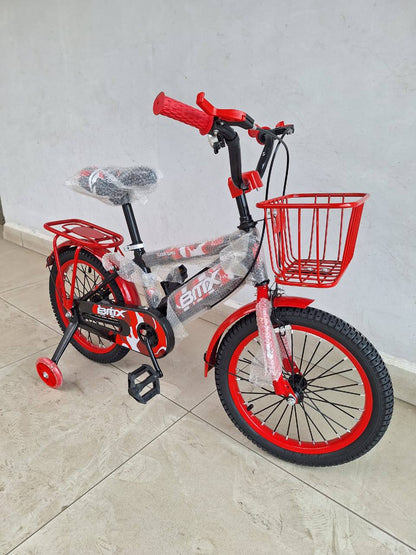 BMX kids bicycle size 16
Red, Blue and Green