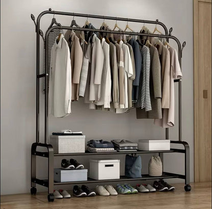 Heavy-Duty Double Rail Clothes Rack