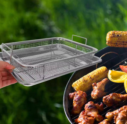 Heat resistant stainless steel French fries basket + tray