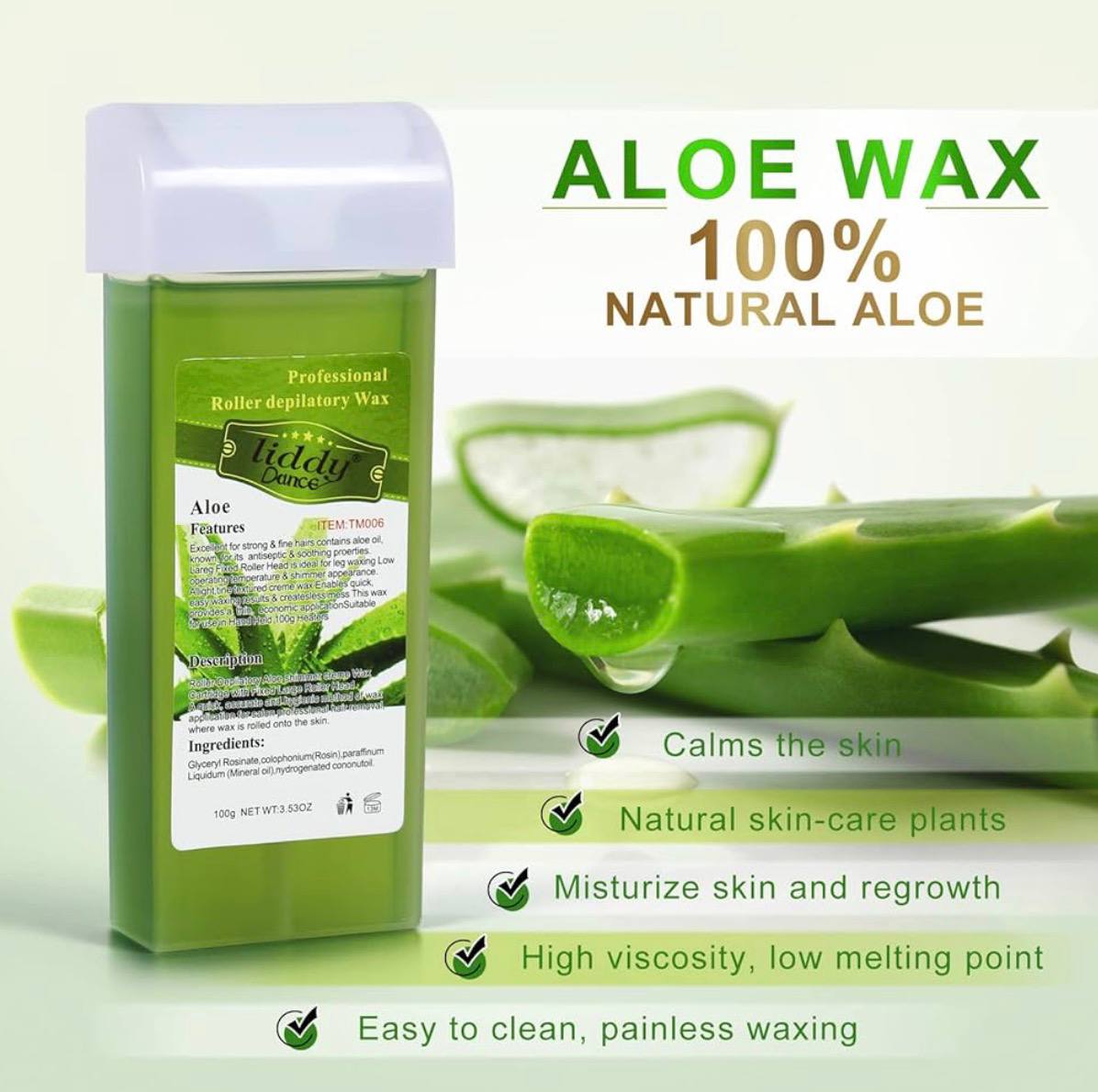 Painless Roll-On Wax Depilatory Honey & Aloe Vera Wax Cartridge for Bikini And Body Hair Removal*