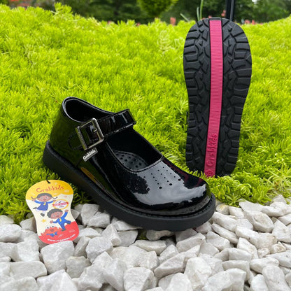Crab Kids school shoes 
designed for everyday comfort and long-lasting durability.