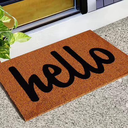 Entrance Doormat Indoor Outdoor PVC Antiwear Non Slip Waterproof Bathroom Carpet Faux Coconut Fiber Rugs Front Door Floor Mats.