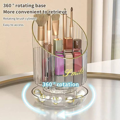 Rotating Makeup Brush Bucket Storage Box Portable Multifunction Dust-proof Large-capacity Desktop Organizer Lipstick Storage