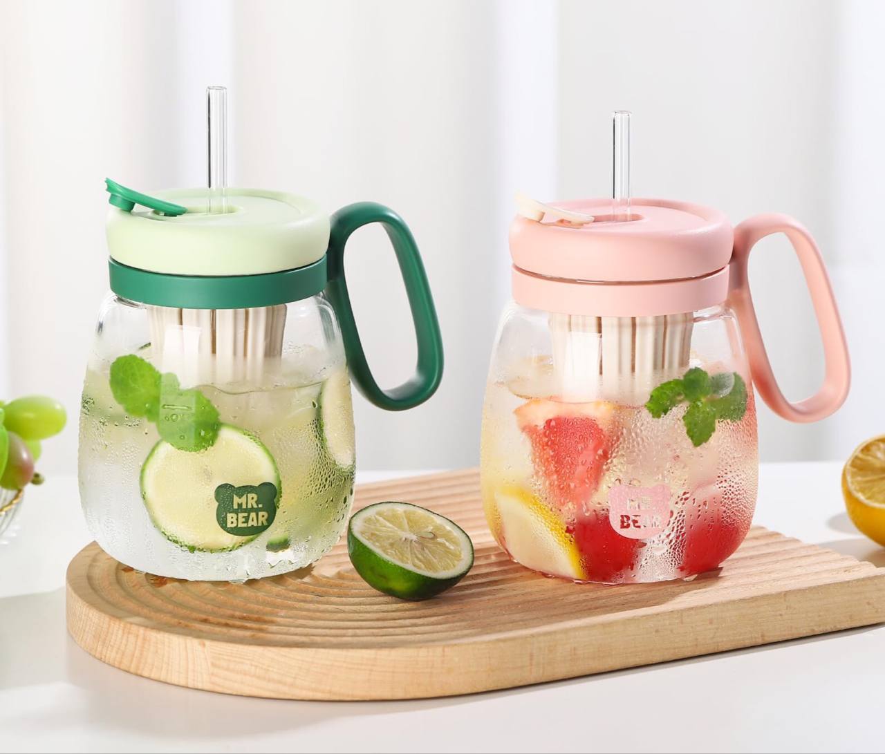 Plastic Water bottle, Teacup With Infuser And Lid